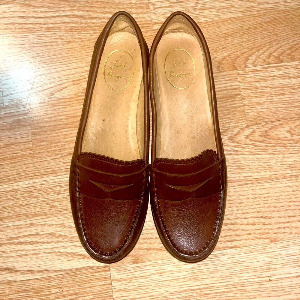 Jack Rogers Womens 8.5 Leather Quinn Penny Loafer Shoes